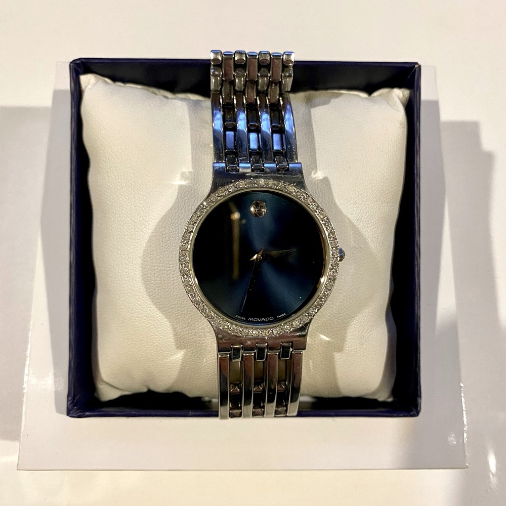 Men’s Movado Diamond Bezel Watch